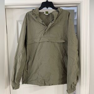 Orvis Army Green Half Zip Rain Jacket